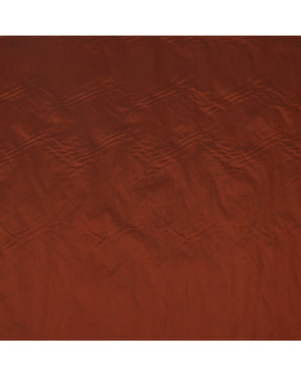 Rust Brown Plain Pure Raw Silk Fabric, 140 Cms Width, Made in India-D25984
