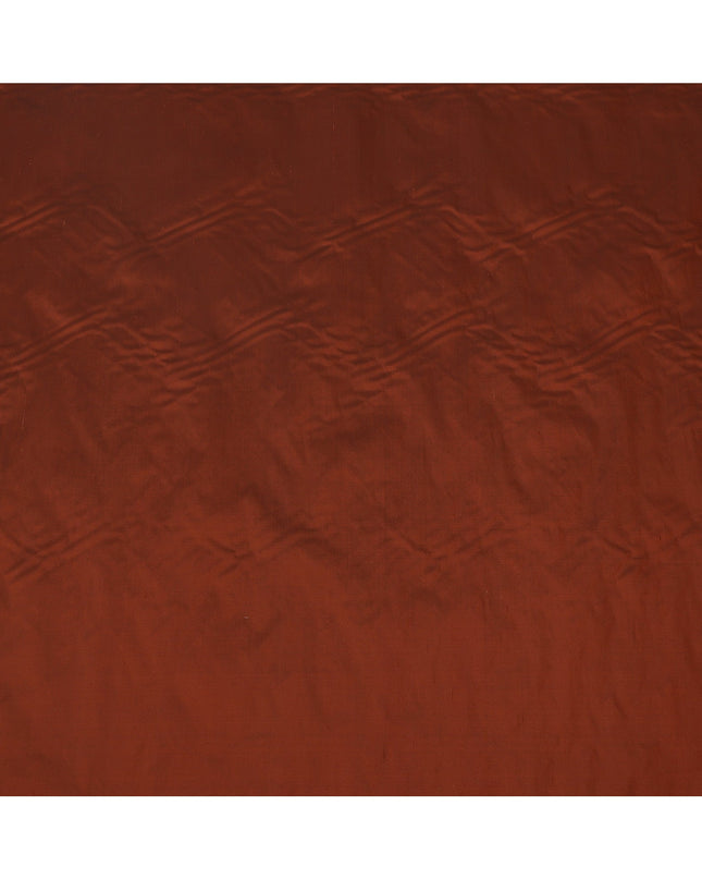 Rust Brown Plain Pure Raw Silk Fabric, 140 Cms Width, Made in India-D25984