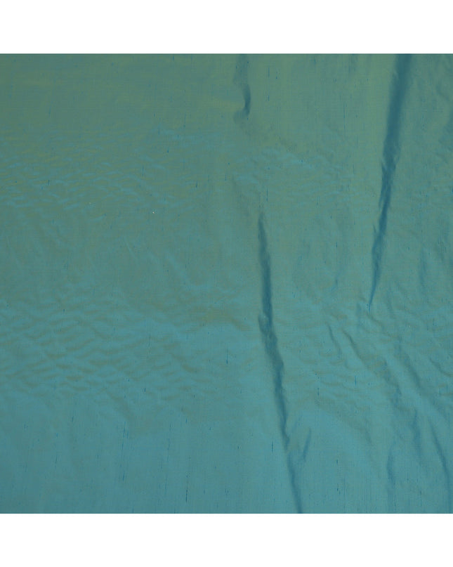 Teal Green Plain Pure Raw Silk Fabric, 140 Cms Width, Made in India-D25988