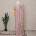 Baby Pink Premium French 2-Tone Chantilly Lace Saree with Stone Work, Width 110 Cms, 5.5 Mtrs, France-D25560