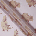 Blush Pink Floral Metallic Lurex Design Premium French Silk Chiffon Fabric, 110 Cms Width, Made in France-D25730
