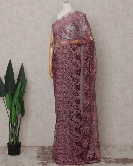 Dusty Mauve Pink Lace Saree Piece