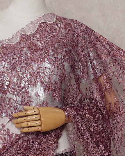 Dusty Mauve Pink Lace Saree Piece