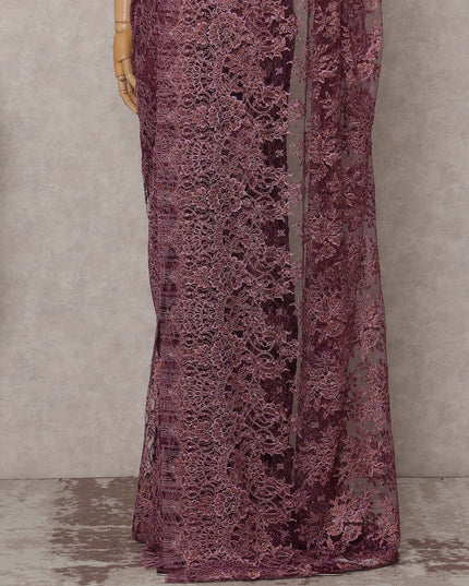 Dusty Mauve Pink Lace Saree Piece