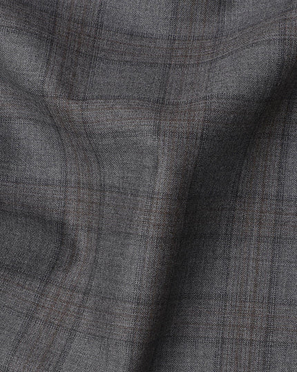Charcoal Premium Italian Blended Wool Suiting Fabric, 3.75 Mtrs with 150 Cms Width, Imported from Italy-D25445