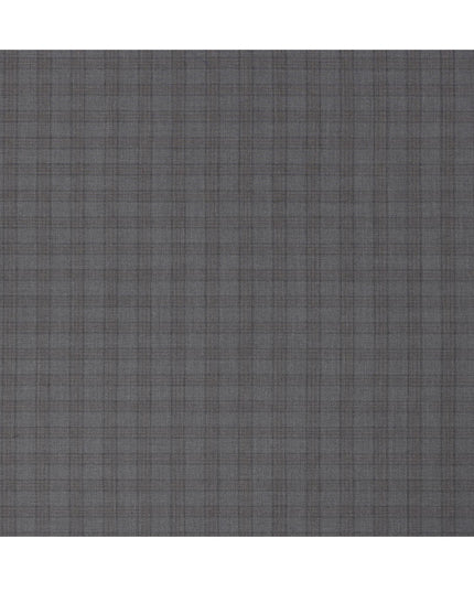 Charcoal Premium Italian Blended Wool Suiting Fabric, 3.75 Mtrs with 150 Cms Width, Imported from Italy-D25445