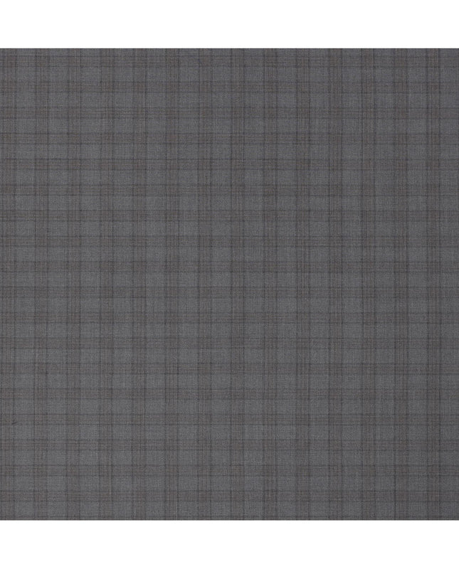Charcoal Premium Italian Blended Wool Suiting Fabric, 3.75 Mtrs with 150 Cms Width, Imported from Italy-D25445