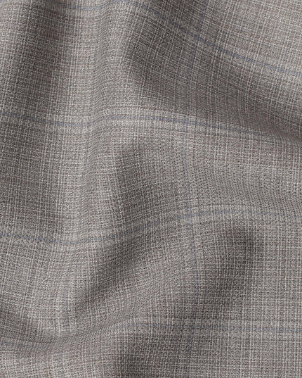 Grey Premium Italian Blended Wool Suiting Fabric, 3.75 Mtrs with 150 Cms Width, Imported from Italy-D25443