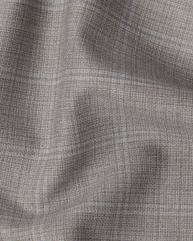 Grey Premium Italian Blended Wool Suiting Fabric, 3.75 Mtrs with 150 Cms Width, Imported from Italy-D25443