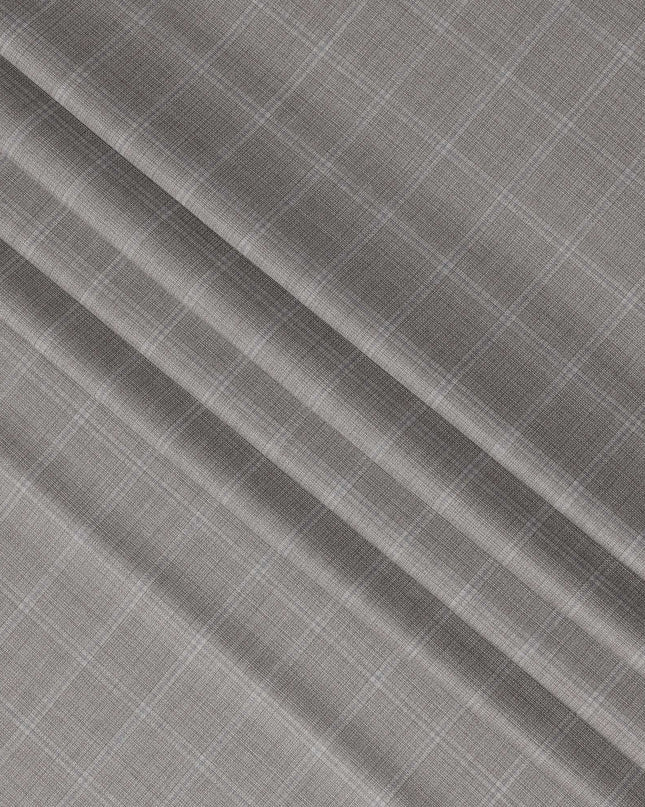 Grey Premium Italian Blended Wool Suiting Fabric, 3.75 Mtrs with 150 Cms Width, Imported from Italy-D25443