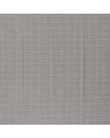 Grey Premium Italian Blended Wool Suiting Fabric, 3.75 Mtrs with 150 Cms Width, Imported from Italy-D25443