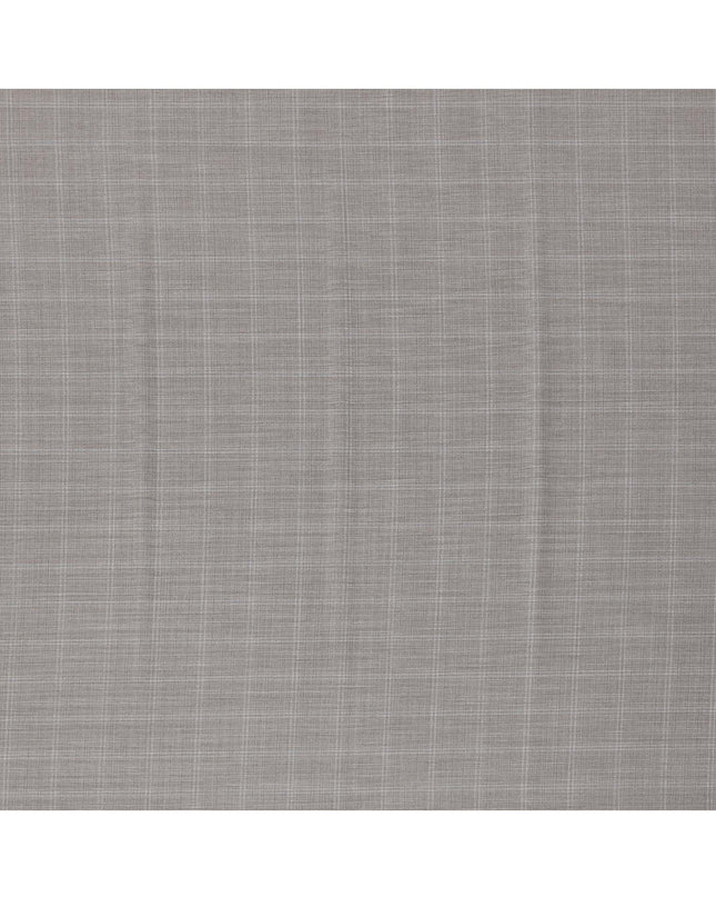 Grey Premium Italian Blended Wool Suiting Fabric, 3.75 Mtrs with 150 Cms Width, Imported from Italy-D25443
