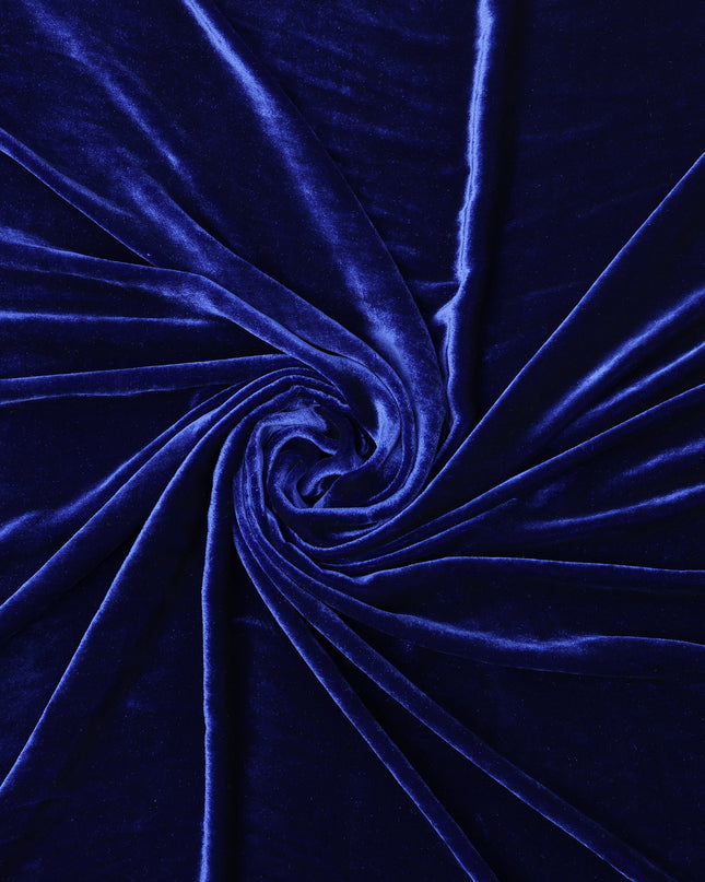 Royal Blue Silk Blended Velvet Fabric, 140 Cms Width, South Korea-D24648 Regal Fabrics