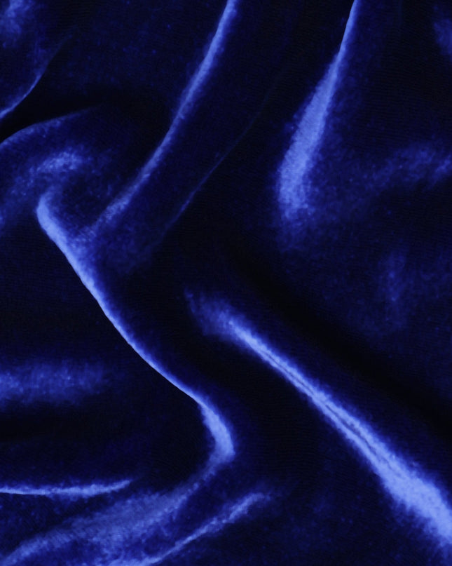 Royal Blue Silk Blended Velvet Fabric, 140 Cms Width, South Korea-D24648 Regal Fabrics