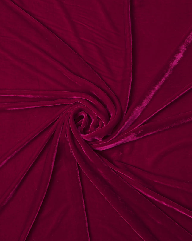 Magenta Silk Blended Velvet Fabric, 140 Cms Width, South Korea-D24653