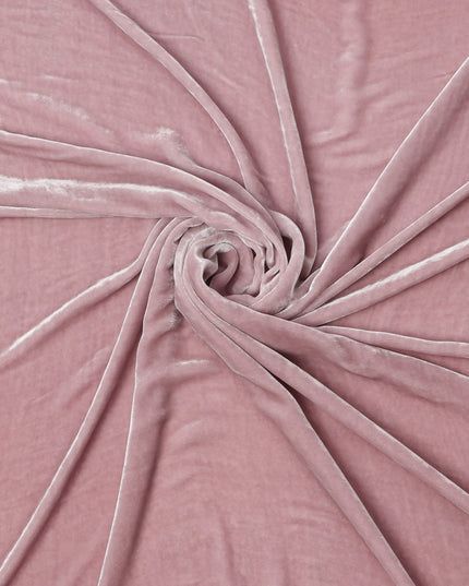 Lavender Pink Silk Blended Velvet Fabric, 140 Cms Width, South Korea-D24651