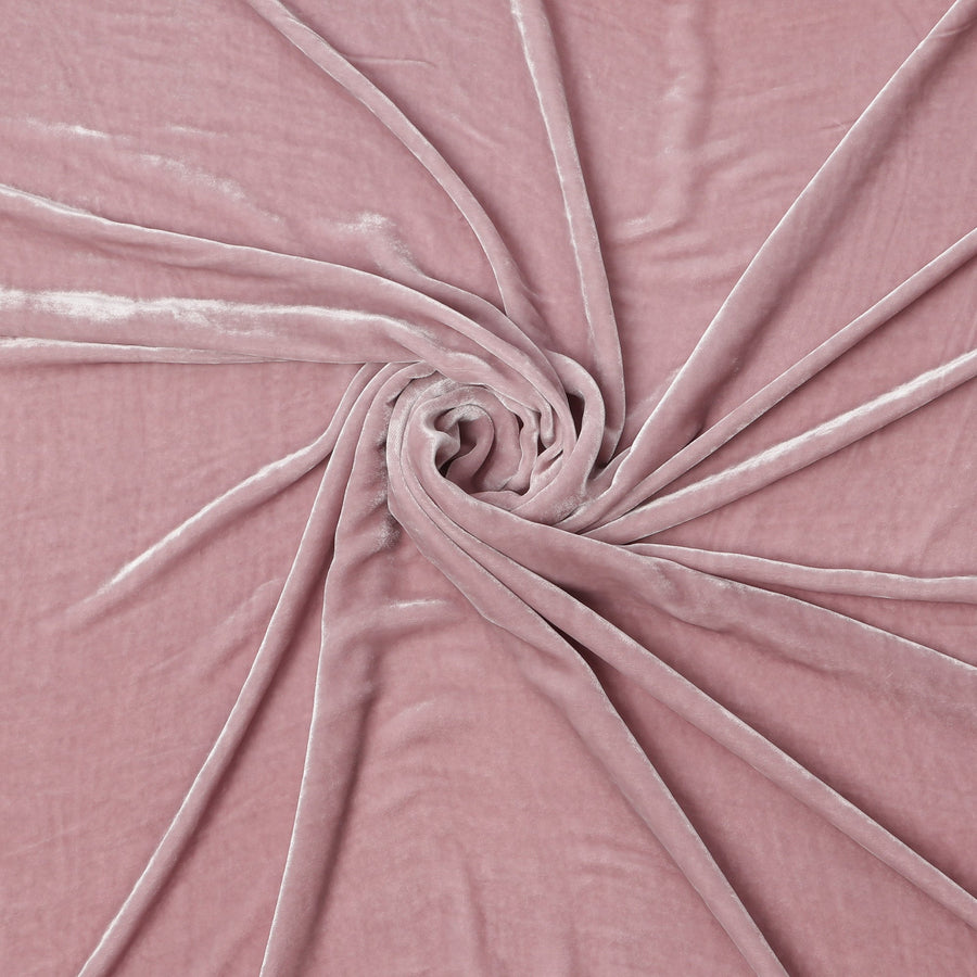 Lavender Pink Silk Blended Velvet Fabric, 140 Cms Width, South Korea-D24651