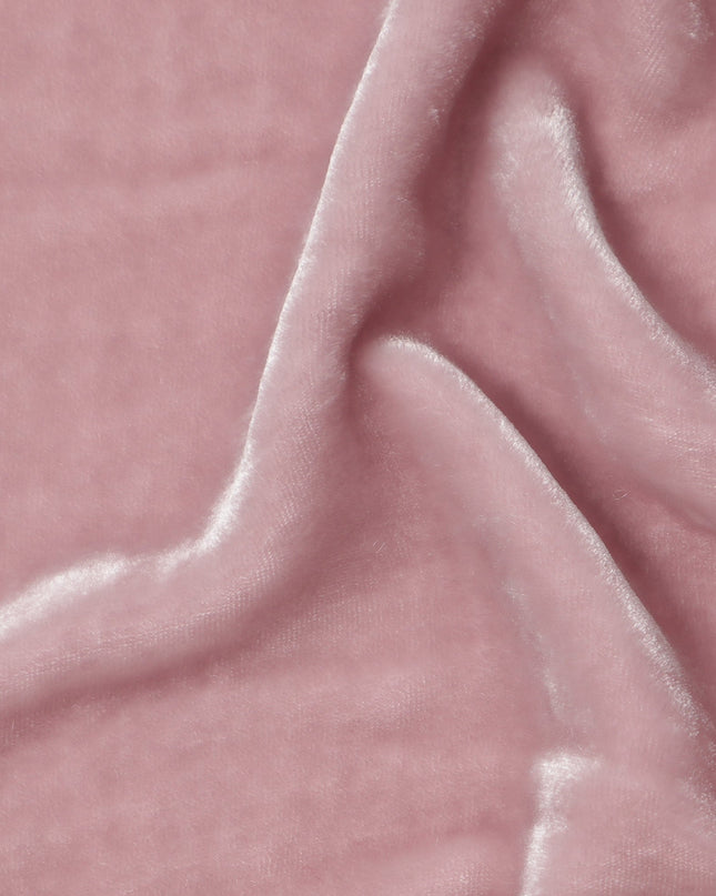Lavender Pink Silk Blended Velvet Fabric, 140 Cms Width, South Korea-D24651