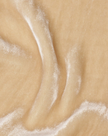 Champagne Beige Silk Blended Velvet Fabric, 140 Cms Width, South Korea-D24649