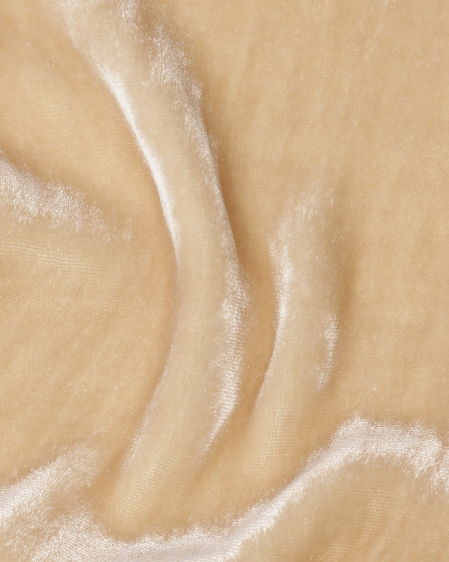 Champagne Beige Silk Blended Velvet Fabric, 140 Cms Width, South Korea-D24649
