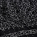Black and White Intricate Motif Print Synthetic Cotton Fabric, 140 Cms, India-D25387