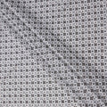 White and Black Geometric Motif Print Synthetic Cotton Fabric, 140 Cms, India-D25392