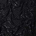 Black Sequin Checkered Self Design Synthetic Cotton Fabric, 140 Cms, India-D25393