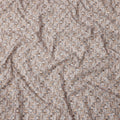 Beige and Grey Geometric Print Synthetic Cotton Fabric, 140 Cms, India-D25384