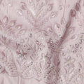 Baby Pink Floral Embroidered with Mirror Work Synthetic Cotton Fabric, 140 Cms, India-D25388