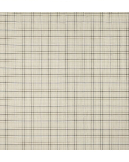 Cream Light Beige Checked Blended Cotton Shirting Fabric Soft Woven Check Design Breathable Apparel Material 150 Cms Width Made in India-D27429 Regal Fabrics