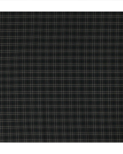 Black Beige Checked Blended Cotton Shirting Fabric Soft Woven Check Pattern Breathable Apparel Material 150 Cms Width Made in India-D27428 Regal Fabrics