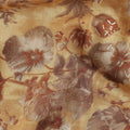 Gold Floral Cotton Voile Fabric 140cm