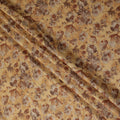 Gold Floral Cotton Voile Fabric 140cm