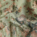 Green Floral Cotton Voile Fabric 140cm