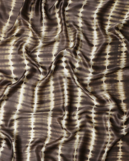 Dark Brown Tie-Dye Silk Satin Fabric 110cm