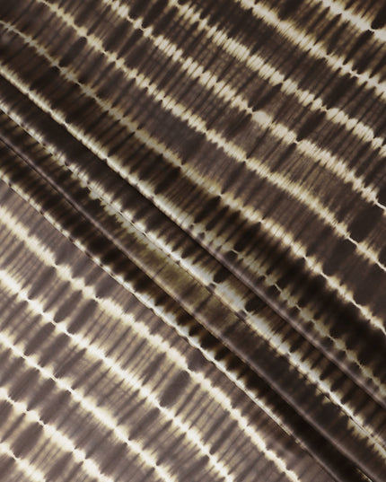 Dark Brown Tie-Dye Silk Satin Fabric 110cm