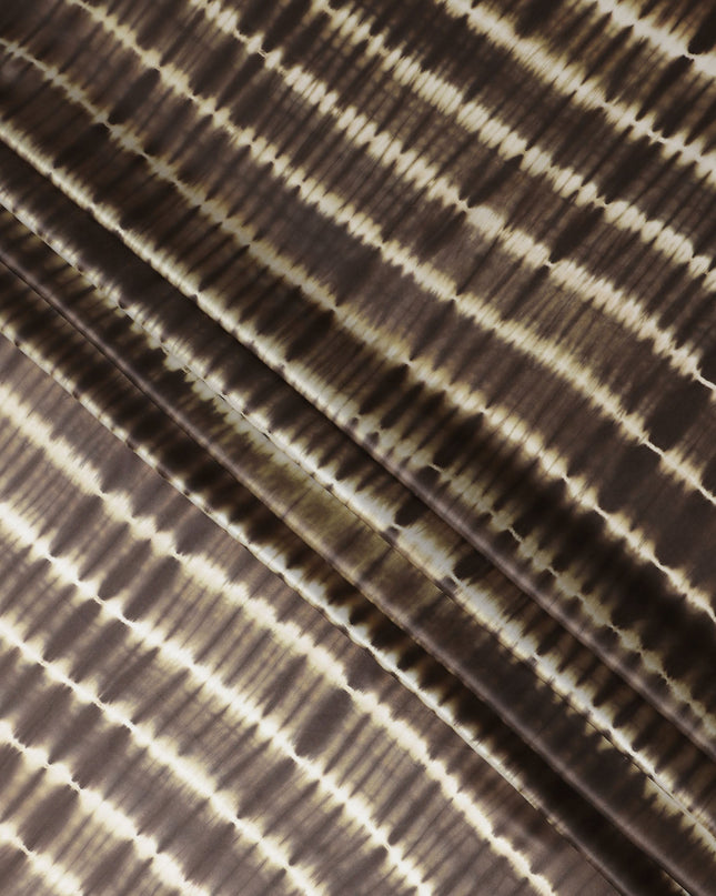 Dark Brown Tie-Dye Silk Satin Fabric 110cm