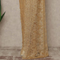Golden Beige Premium French Metallic Chantilly Saree Lace 5.5 Mtrs Length 110 Cms Width Designer Net Fabric Made In France, Blouse Not Included-D28123