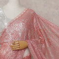 Dusty Rose Pink French Chantilly Lace Saree