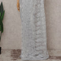 Platinum Silver French Chantilly Lace Saree