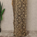 Antique Gold Premium French 2 Tone Chantilly Saree Lace With Stone Work Fabric 5.5 Meters Length 110 Cms Width Imported From France Elegant Designer Lace Blouse Not Included-D27366