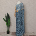 Blue French Chantilly Lace Saree | Regal