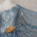 Blue French Chantilly Lace Saree | Regal