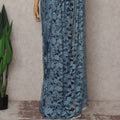 Blue French Chantilly Lace Saree | Regal