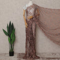 Copper French Chantilly Lace Saree | Regal