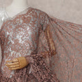 Copper French Chantilly Lace Saree | Regal