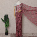 Pink French Chantilly Lace Saree | Regal