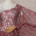 Pink French Chantilly Lace Saree | Regal