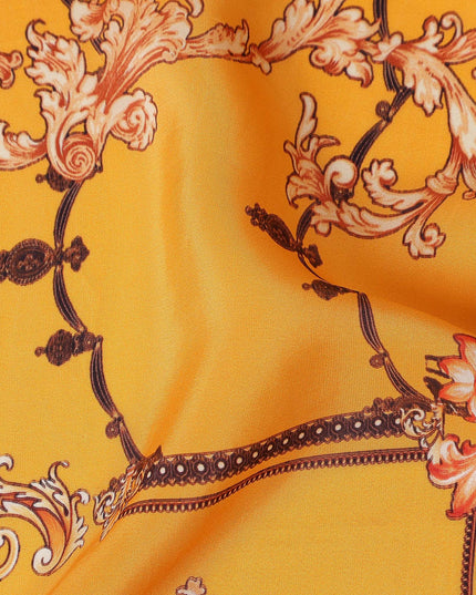 Yellow Bouquet Floral Printed Viscose Crepe 110cm