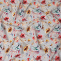 Grey Floral Printed Viscose Crepe 110cm